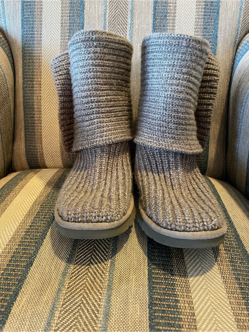 UGG Women's Gray Knit Button Boots